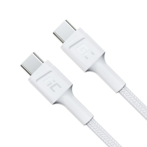 Green Cell GREEN CELL KABEL KABGC31W GC POWERSTREAM USB-C - USB-C 30CM, POWER DELIVERY 60W, ULTRA CHARGE, QC 3.0, BIAŁY