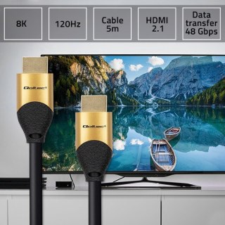 Qoltec QOLTEC KABEL HDMI V2.1 ULTRA HIGH SPEED 8K | 60HZ | 26AWG | GOLD | 5M