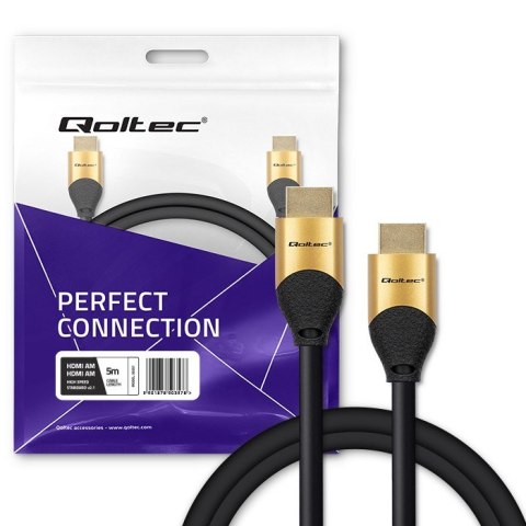 Qoltec QOLTEC KABEL HDMI V2.1 ULTRA HIGH SPEED 8K | 60HZ | 26AWG | GOLD | 5M