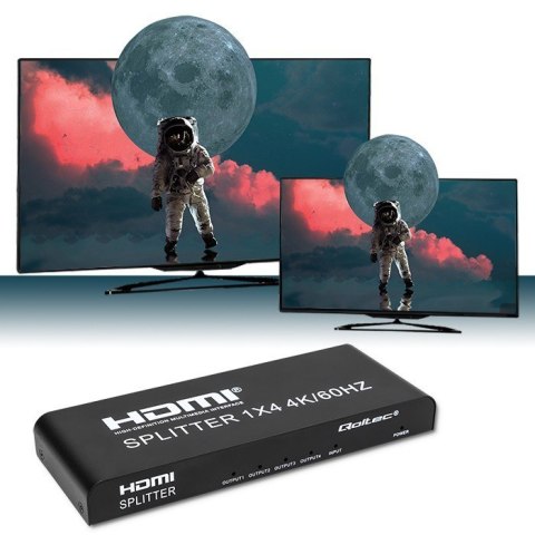 Qoltec QOLTEC ROZDZIELACZ SPLITTER 4XHDMI 4KX2K | 6GB/S | 60HZ