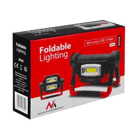 Maclean MACLEAN LAMPA ROBOCZA WARSZTATOWA LED COB 300 LM, 3 TRYBY ŚWIECENIA, ZASILANIE 4XAA, TEMP. BARW.6500K MCE439