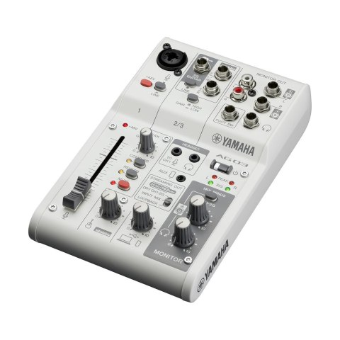 Yamaha Yamaha AG03 MK2 biały - 3-kanałowy mikser do streamingu na żywo z interfejsem audio USB