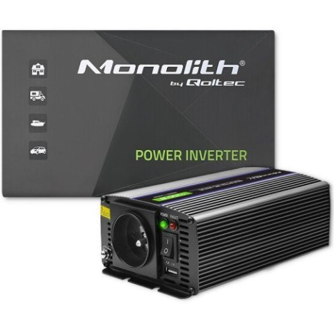 Qoltec QOLTEC PRZETWORNICA NAPIĘCIA MONOLITH 1200 MS WAVE | 12V NA 230V | 600/1200W | USB