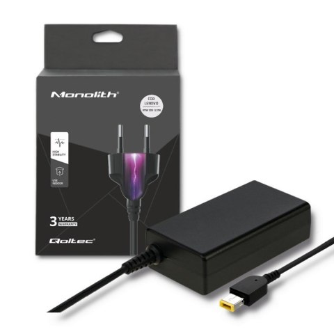 Qoltec QOLTEC ZASILACZ DO LENOVO 65W | 20V | 3.25A | SLIM TIP+PIN | +KABEL ZASILAJĄCY