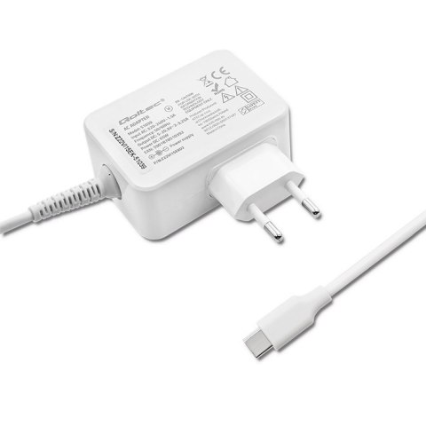 Qoltec QOLTEC ZASILACZ SIECIOWY 65W | 5-20.3V | 2-3.25A | USB TYP C | PD | BIAŁY