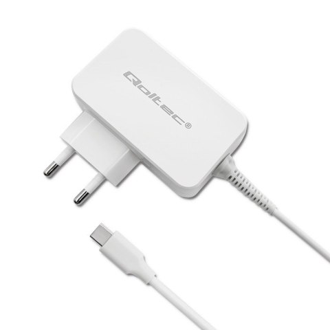 Qoltec QOLTEC ZASILACZ SIECIOWY 65W | 5-20.3V | 2-3.25A | USB TYP C | PD | BIAŁY