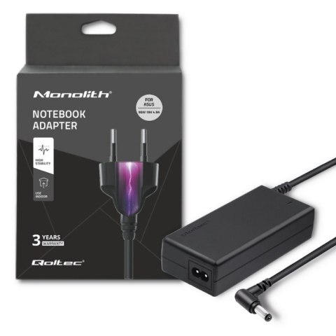 Qoltec Zasilacz Qoltec 50075.90W do notebooka Asus (19 V; 4,74 A, 4,9 A; 90W; 5.5 mm x 2.5 mm)