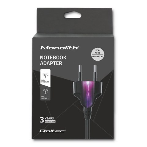 Qoltec Zasilacz Qoltec 50075.90W do notebooka Asus (19 V; 4,74 A, 4,9 A; 90W; 5.5 mm x 2.5 mm)