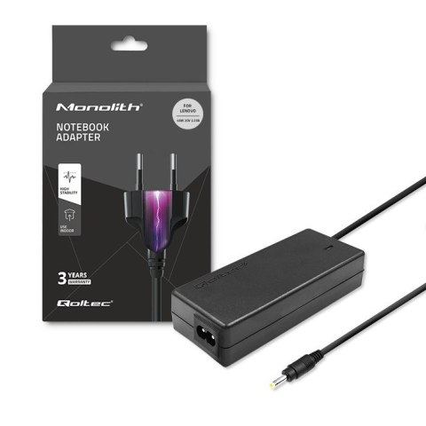 Qoltec Zasilacz Qoltec 51509.45W do notebooka Lenovo (20 V; 2,25 A; 45W; 4 mm x 1.7 mm)