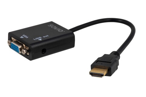 SAVIO Adapter SAVIO cl-23 (HDMI M - D-Sub (VGA) F; 0,20m; kolor czarny)