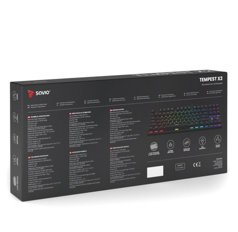 SAVIO SAVIO KLAWIATURA MECHANICZNA RGB OUTEMU BLUE TEMPEST X2 SAVIO SAVIO KLAWIATURA MECHANICZNA RGB OUTEMU BLUE TEMPEST X2