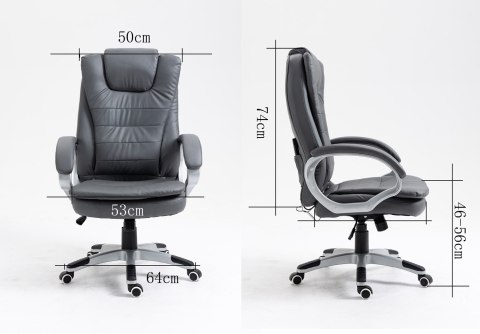Activejet Fotel biurowy z masażem, podgrzewany ACTIVEJET YK7304 szary
