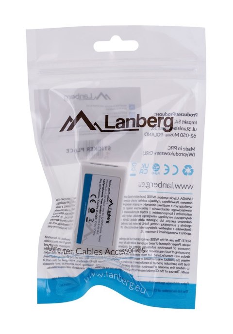 Lanberg LANBERG ZŁĄCZKA SIECIOWA PRZELOTKA 2X RJ45 KAT.6 UTP AD-RJ45-RJ45-OU6