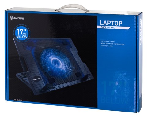 VAKOSS Podstawka chłodząca pod notebook VAKOSS LF-1860AL (17.x cala; 1 wentylator; HUB) VAKOSS Podstawka chłodząca pod notebook VAKOSS LF-1860AL (17.x cala; 1 wentylator; HUB)