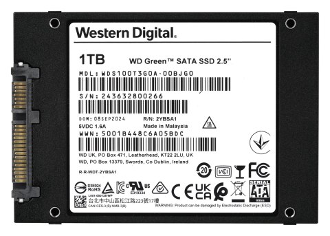 WD Dysk SSD WD Green WDS100T3G0A (1 TB ; 2.5"; SATA III) WD Dysk SSD WD Green WDS100T3G0A (1 TB ; 2.5"; SATA III)