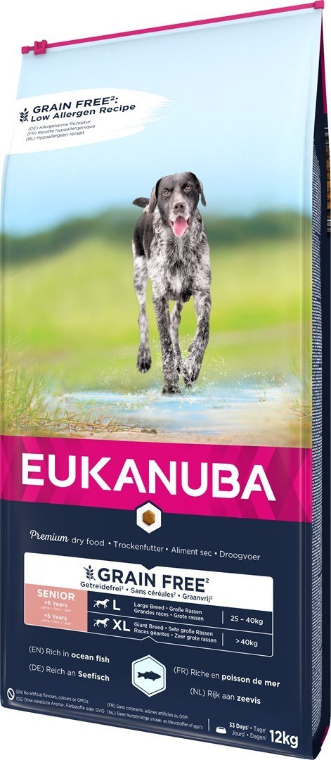 EUKANUBA EUKANUBA Grain Free Senior Duże i olbrzymie rasy, Ryby oceaniczne - sucha karma dla psa - 12 kg EUKANUBA EUKANUBA Grain Free Senior Duże i olbrzymie rasy, Ryby oceaniczne - sucha karma dla psa - 12 kg