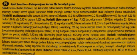 JOSERA Josera JosiDog Adult Sensitive sucha dla psów 15kg JOSERA Josera JosiDog Adult Sensitive sucha dla psów 15kg