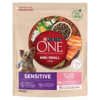 PURINA NESTLE PURINA One Mini/Small Sensitive Łosoś, ryż - sucha karma dla psa - 800 g