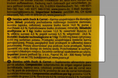 JOSERA JOSERA Denties Kaczka z marchewką - przysmak dla psa - 180 g JOSERA JOSERA Denties Kaczka z marchewką - przysmak dla psa - 180 g