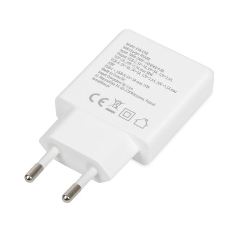 IBOX IBOX ŁADOWARKA UNIWERSALNA C-43 GAN PD30W SLIM USB A+C WHITE