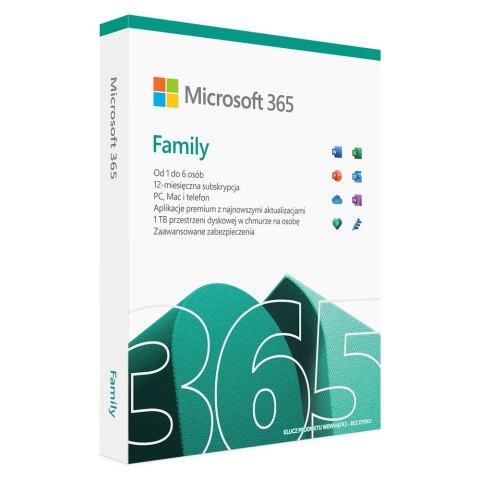 Microsoft Microsoft 365 Family Polish EuroZone Subscr Microsoft Microsoft 365 Family Polish EuroZone Subscr