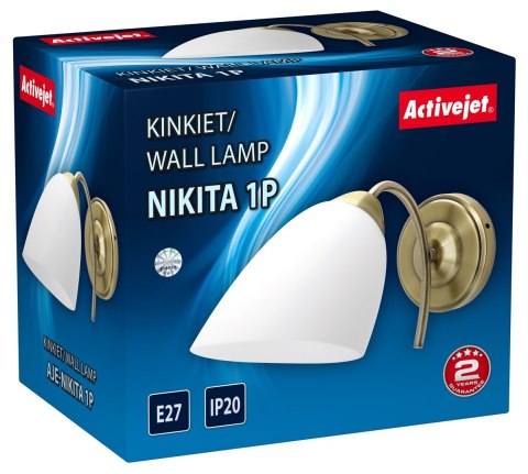 Activejet Kinkiet klasyczny pojedyńczy Activejet NIKITA Patyna E27 do salonu