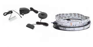 Cama MEBLE Oświetlenie komoda QIU 2D1K niebieskie