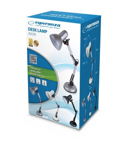 Esperanza ESPERANZA LAMPKA BIURKOWA E27 AVIOR CZARNA ELD112K