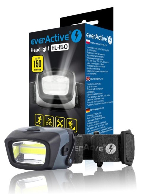EverActive EVERACTIVE LATARKA CZOŁOWA DIODOWA 150 LUMENÓW HL150 EverActive EVERACTIVE LATARKA CZOŁOWA DIODOWA 150 LUMENÓW HL150