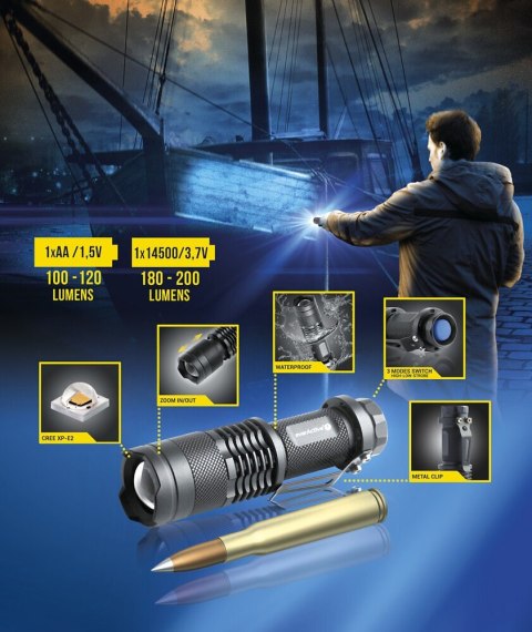 EverActive EVERACTIVE LATARKA RĘCZNA DIODOWA (LED) "BULLET" DIODA CREE XP-E2 FL180