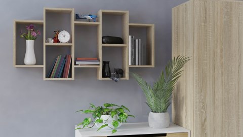 TOP E SHOP REGAŁ WISZĄCY BILBAO 7.0 ŚCIENNY PÓŁKI DĄB SONOMA