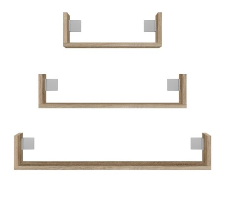 TOP E SHOP Zestaw 3 x półka wisząca MOBI 3P 80x20xH14 sonoma TOP E SHOP Zestaw 3 x półka wisząca MOBI 3P 80x20xH14 sonoma