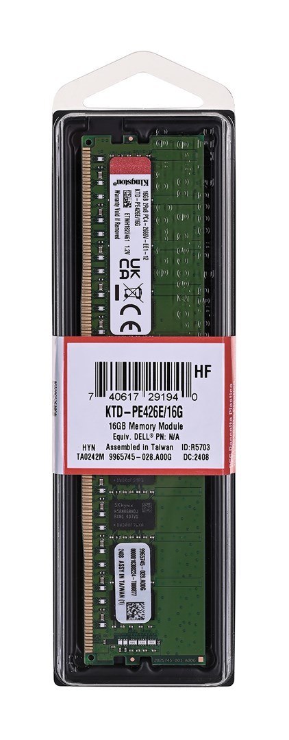 Kingston Pamięć Kingston dedykowana do Dell 16GB DDR4-2666Mhz ECC Module Kingston Pamięć Kingston dedykowana do Dell 16GB DDR4-2666Mhz ECC Module