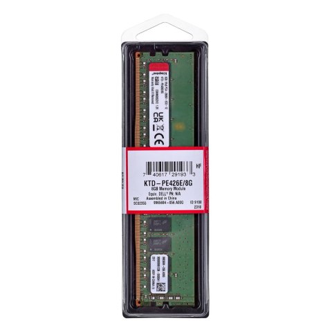 Kingston Pamięć Kingston dedykowana do Dell 8GB DDR4-2666Mhz ECC Module Kingston Pamięć Kingston dedykowana do Dell 8GB DDR4-2666Mhz ECC Module