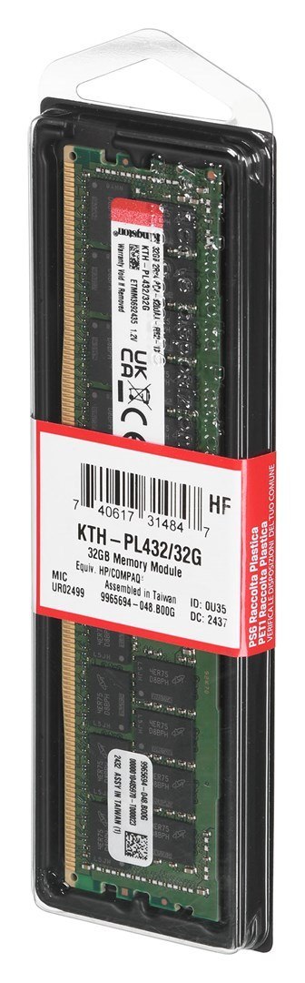 Kingston Pamięć Kingston dedykowana do HPE/HP 32GB DDR4-3200Mhz Reg ECC Module Kingston Pamięć Kingston dedykowana do HPE/HP 32GB DDR4-3200Mhz Reg ECC Module
