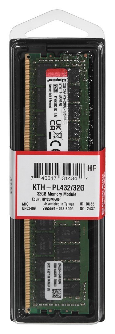 Kingston Pamięć Kingston dedykowana do HPE/HP 32GB DDR4-3200Mhz Reg ECC Module Kingston Pamięć Kingston dedykowana do HPE/HP 32GB DDR4-3200Mhz Reg ECC Module