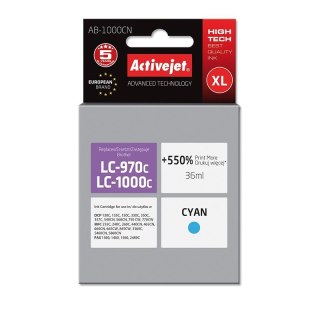Activejet Activejet AB-1000CN Tusz (zamiennik Brother LC1000C/970C; Supreme; 36 ml; niebieski). Drukuje więcej o 550%.