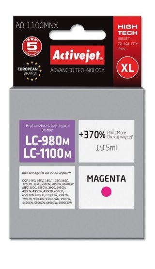 Activejet Activejet AB-1100MNX Tusz (zamiennik Brother LC1100M/980M; Supreme; 19,5 ml; czerwony)
