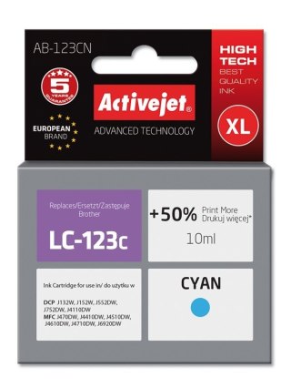 Activejet Activejet AB-123CN Tusz (zamiennik Brother LC123C/121C; Supreme; 10 ml; niebieski)