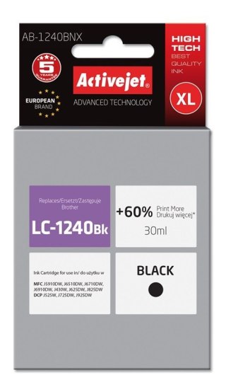 Activejet Activejet AB-1240BNX Tusz (zamiennik Brother LC1240BK/1220BK; Supreme; 30 ml; czarny)