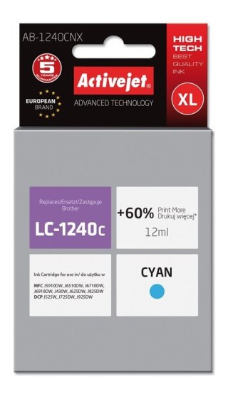 Activejet Activejet AB-1240CNX Tusz (zamiennik Brother LC1240C/1220C; Supreme; 12 ml; niebieski)