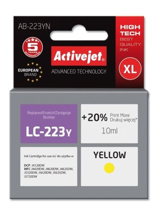 Activejet Activejet AB-223YN Tusz (zamiennik Brother LC223Y; Supreme; 10 ml; żółty)