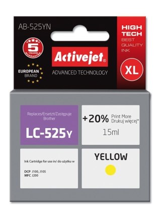 Activejet Activejet AB-525YN Tusz (zamiennik Brother LC525Y; Supreme; 15 ml; żółty)