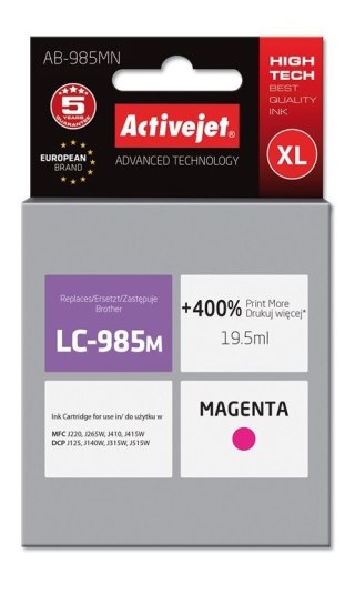Activejet Activejet AB-985MN Tusz (zamiennik Brother LC985M; Supreme; 19,5 ml; czerwony)