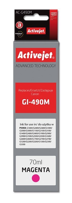 Activejet Activejet AC-G490M Tusz (zamiennik Canon GI-490M; Supreme; 70 ml; 7000 stron, czerwony)