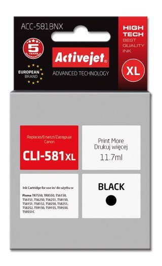 Activejet Activejet ACC-581BNX Tusz (zamiennik do drukarki Canon CLI-581XLBk; Supreme; 11,70 ml; czarny)