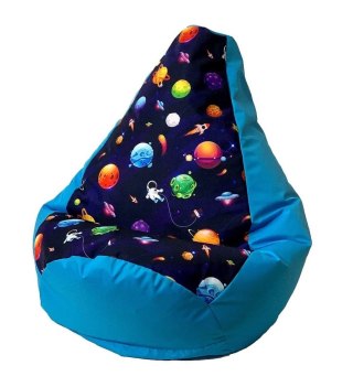 Go Gift Pufa worek sako GRUSZA DRUK niebieski-planety L 105x80
