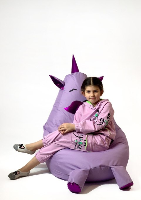 Go Gift Pufa worek sako JEDNOROŻEC Z USTAMI fiolet XL 130x90 Go Gift Pufa worek sako JEDNOROŻEC Z USTAMI fiolet XL 130x90
