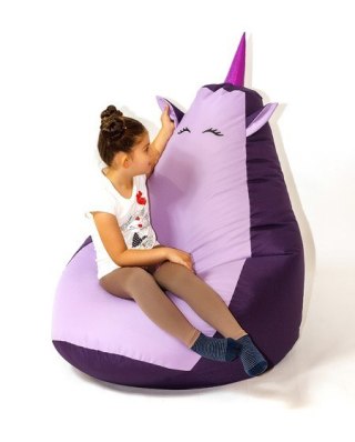 Go Gift Pufa worek sako JEDNOROŻEC fiolet- jasny fiolet XL 130x90