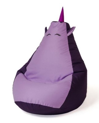 Go Gift Pufa worek sako JEDNOROŻEC fiolet- jasny fiolet XXL 140x100